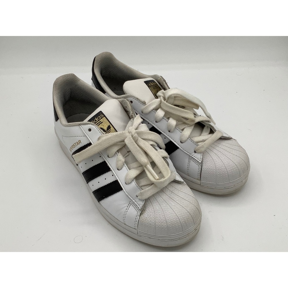 Adidas Superstar White Black Leather Sneakers Women US 7 FR‎ 40 UK 6.5